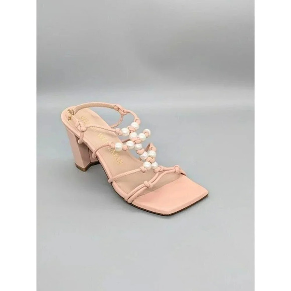 NIB Stuart Weitzman Women's Pearl Knot Block-Heel Sandals Size 6.5 B (MSRP $495) - Picture 1 of 8